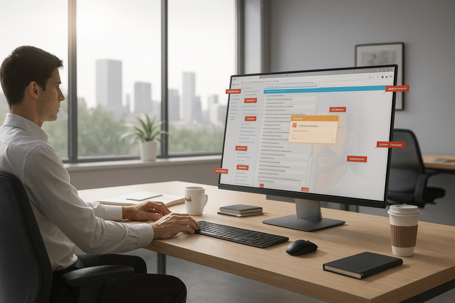 Interface de tri automatique d'emails par IA - Gestion intelligente de boîte mail professionnelle